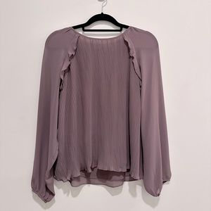 Joe Fresh, purple, sheer sleeve, pleated, blouse, size M, good condition